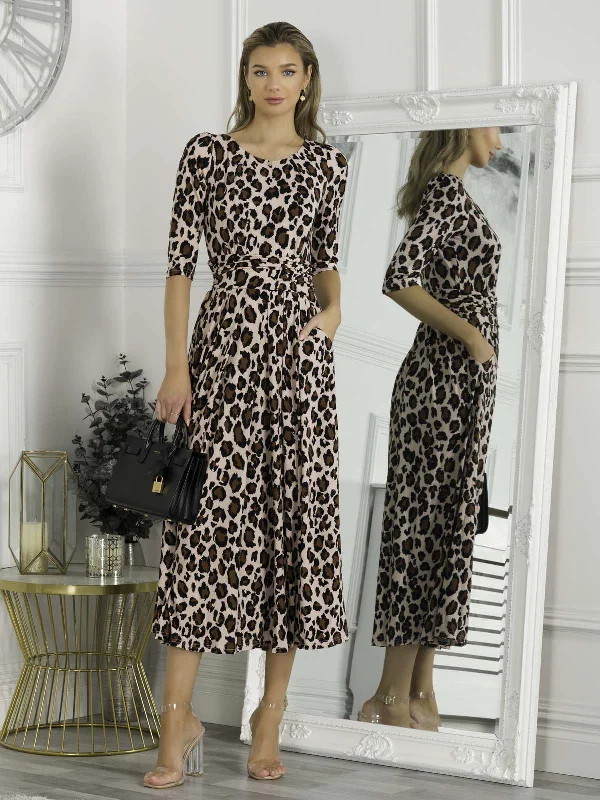 Deal Dash Jolie Moi Dorothy Animal Print Dress, Pink Animal
