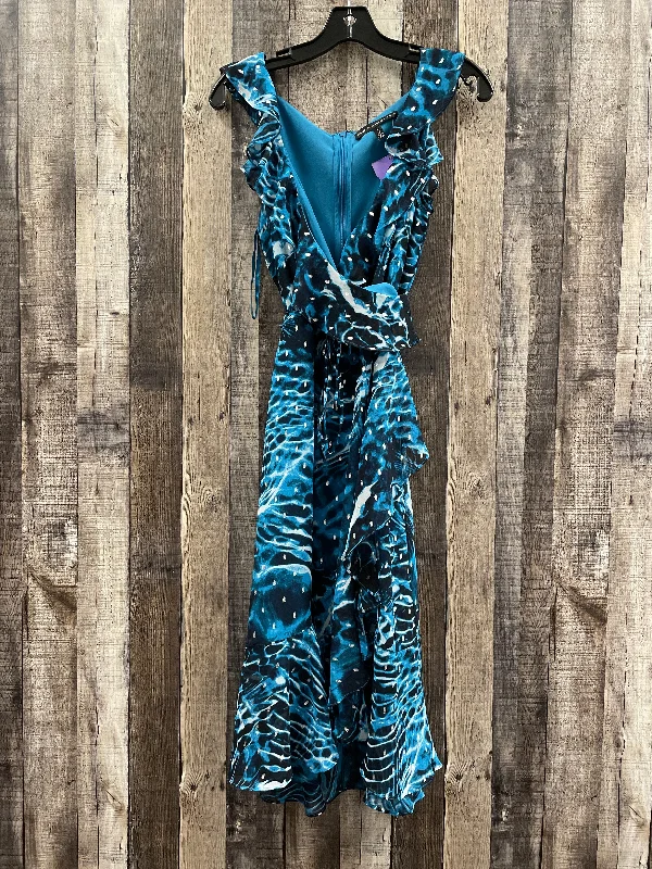 Price Rollback Blue Dress Casual Midi White House Black Market, Size M
