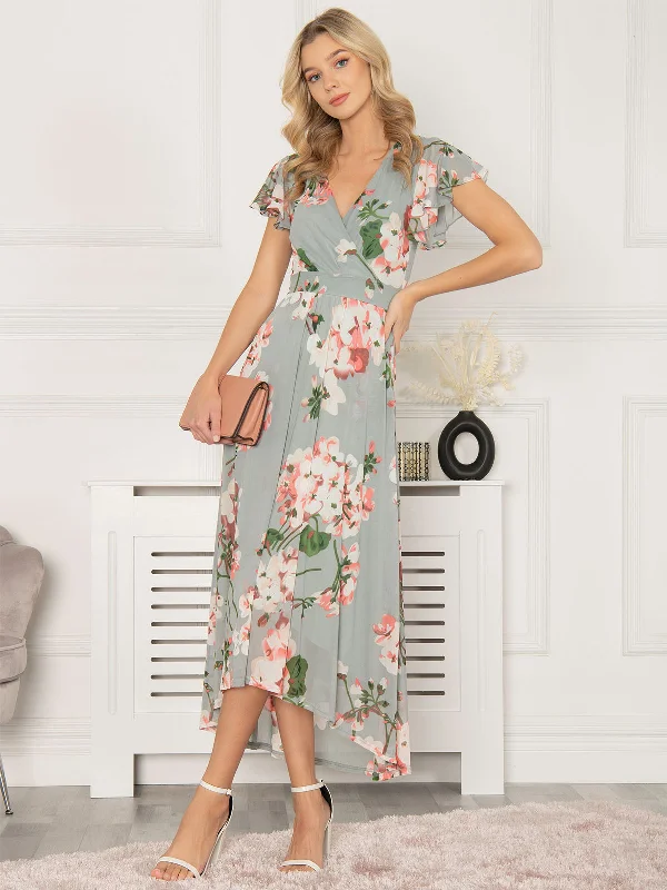 Best Bargains Jolie Moi Allura Mesh Maxi Dress, Dusty Green