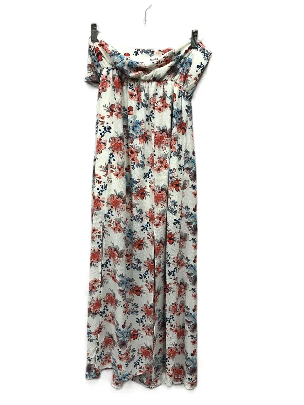 Hurry In Red & White Dress Casual Maxi By Miami, Size: M