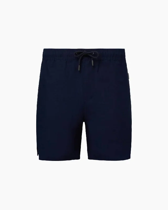 Deal Dash Men's Air Linen Pull-On Short 6" In Deep Navy