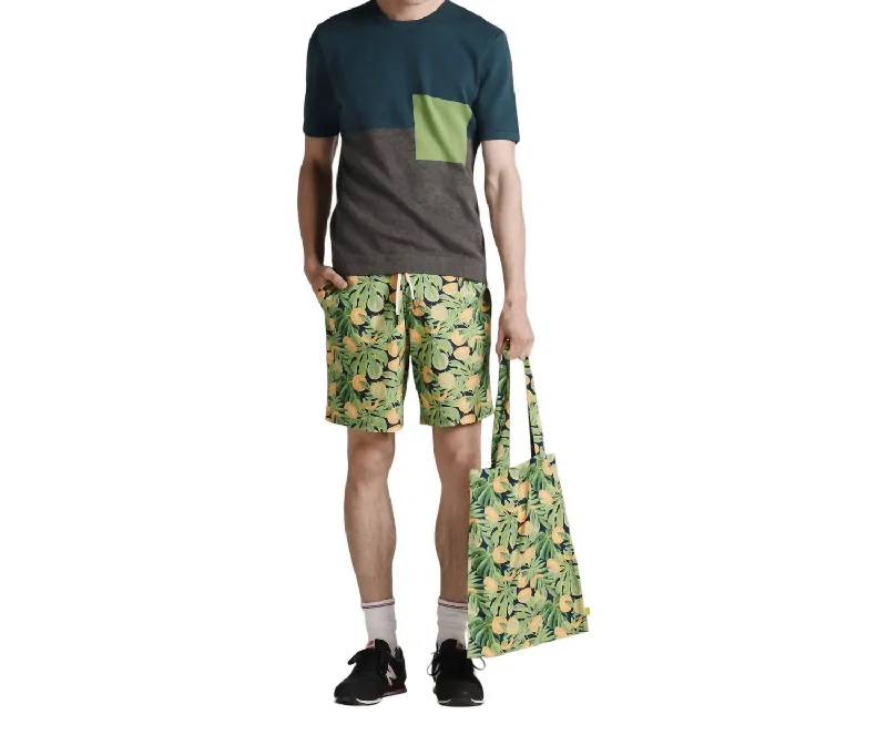 Online Only Men's Cantaloupes Print Shorts In Green