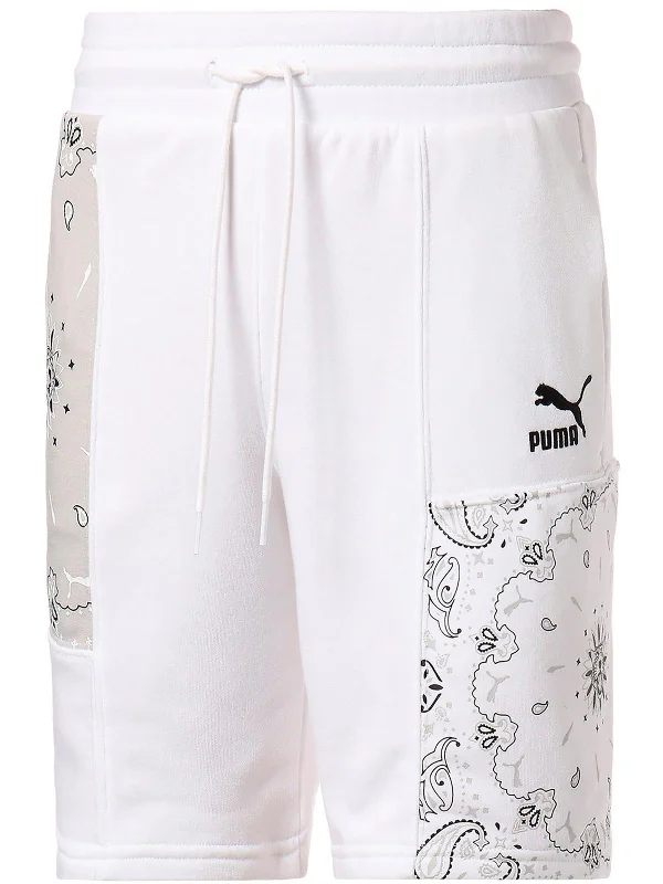 Steals and Deals Mens Drawstring Hem Graphic Casual Shorts