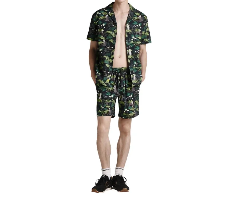 New Markdowns Men's Lemurs Print Shorts In Black