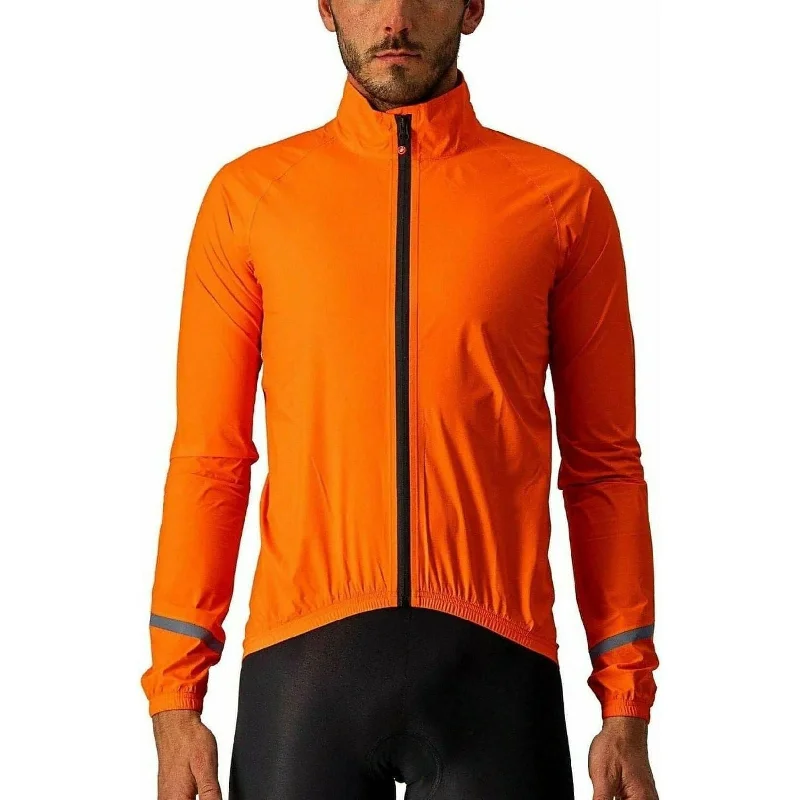 Crazy Savings Castelli Emergency 2 Rain Waterproof Mens Cycling Jacket - Orange