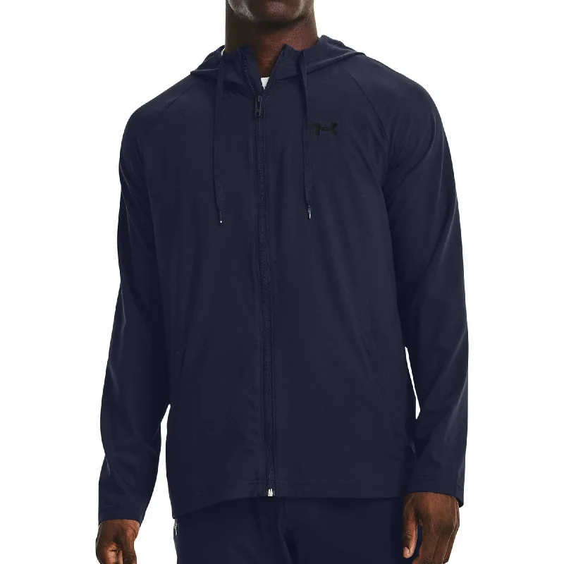 Big Savings Under Armour Woven Perforated Windbreaker Mens Running Jacket - Navy