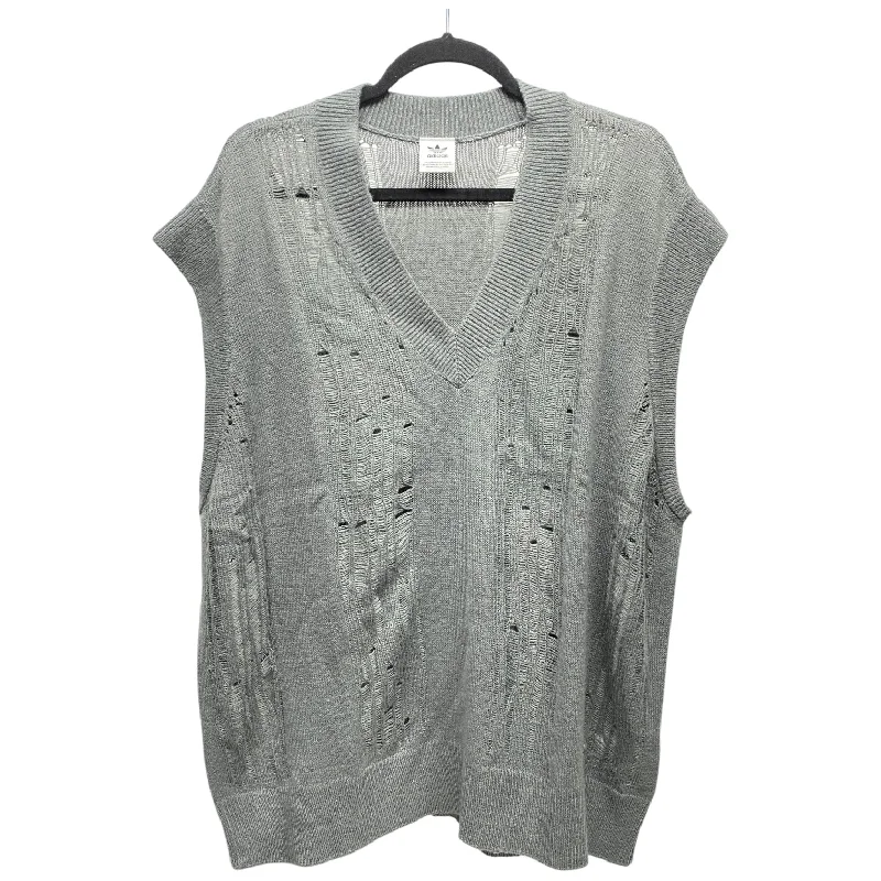 Markdowns Vest Sweater By Adidas In Grey, Size: L